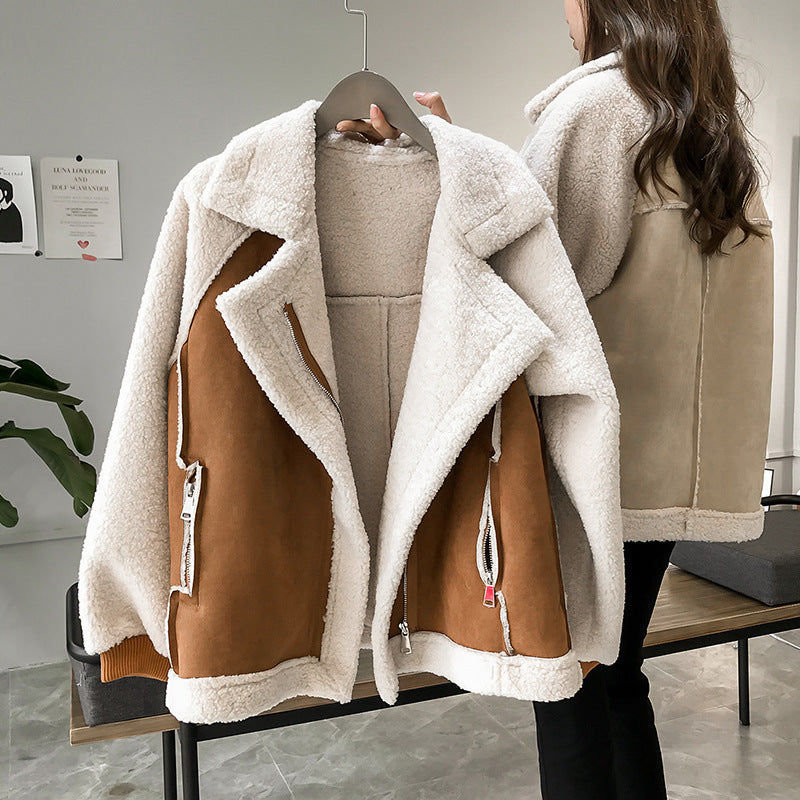 Veste Doublée en Mouton Synthétique – Confort et Style Décontracté d’Hiver