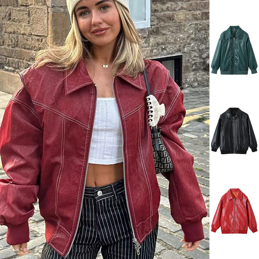 Veste en Cuir Oversize Serafée – Style Urbain et Tendance